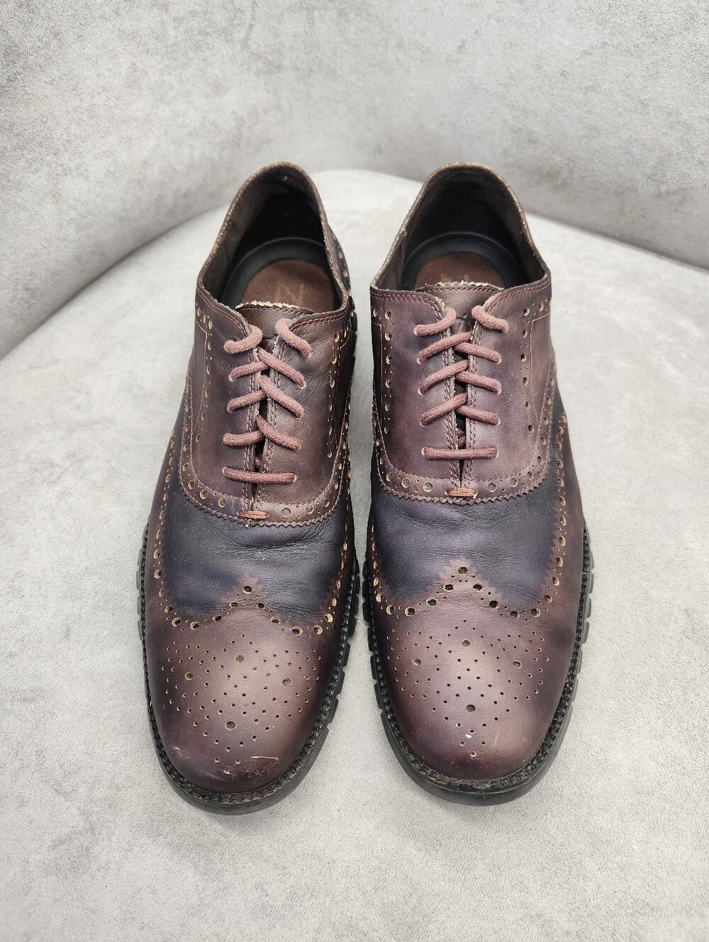 Cole Haan Zerogrand Oxford Shoes Men's 13 Dark Brown Leather Remastered Wing Tip